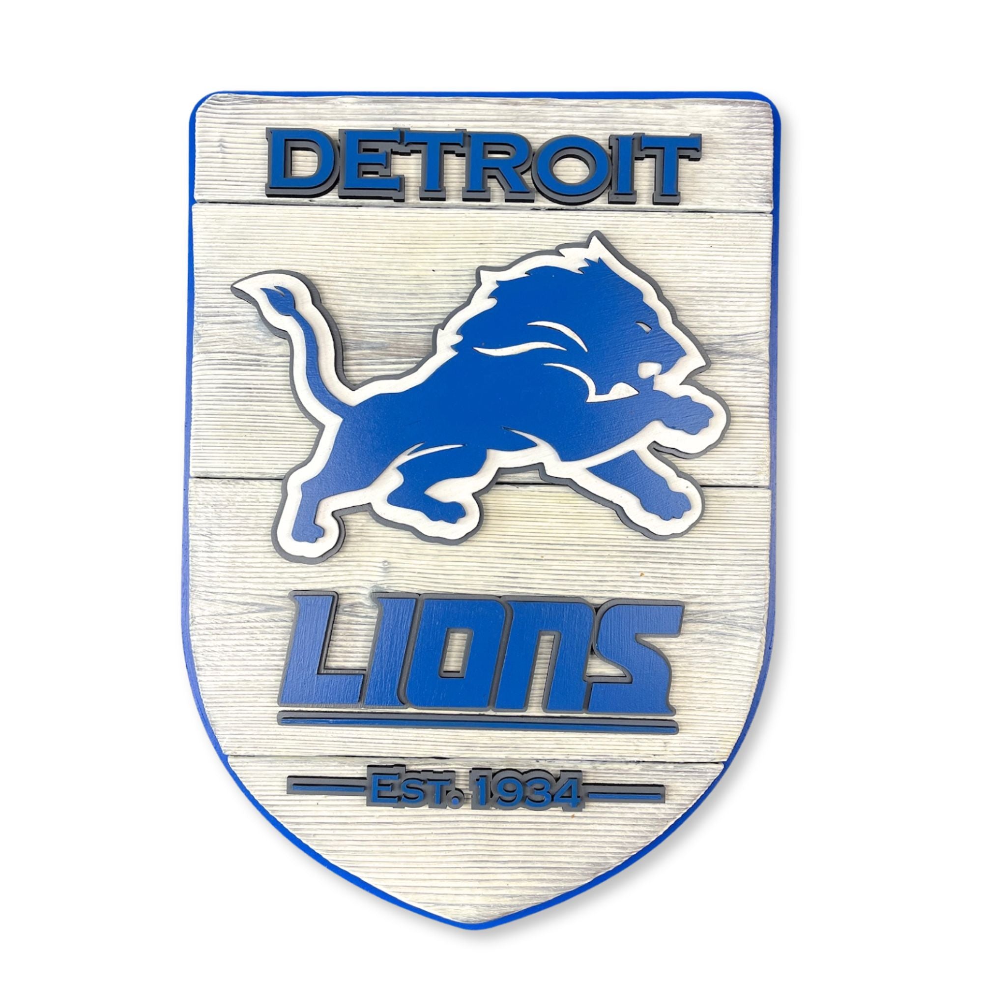 Detroit Lions Wood Shield Football Wall Art | DaRosa Creations