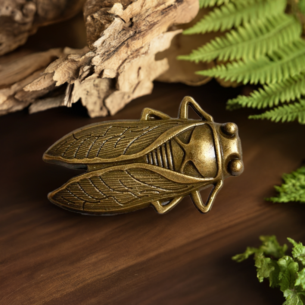 Cicada Knob in Antique Brass