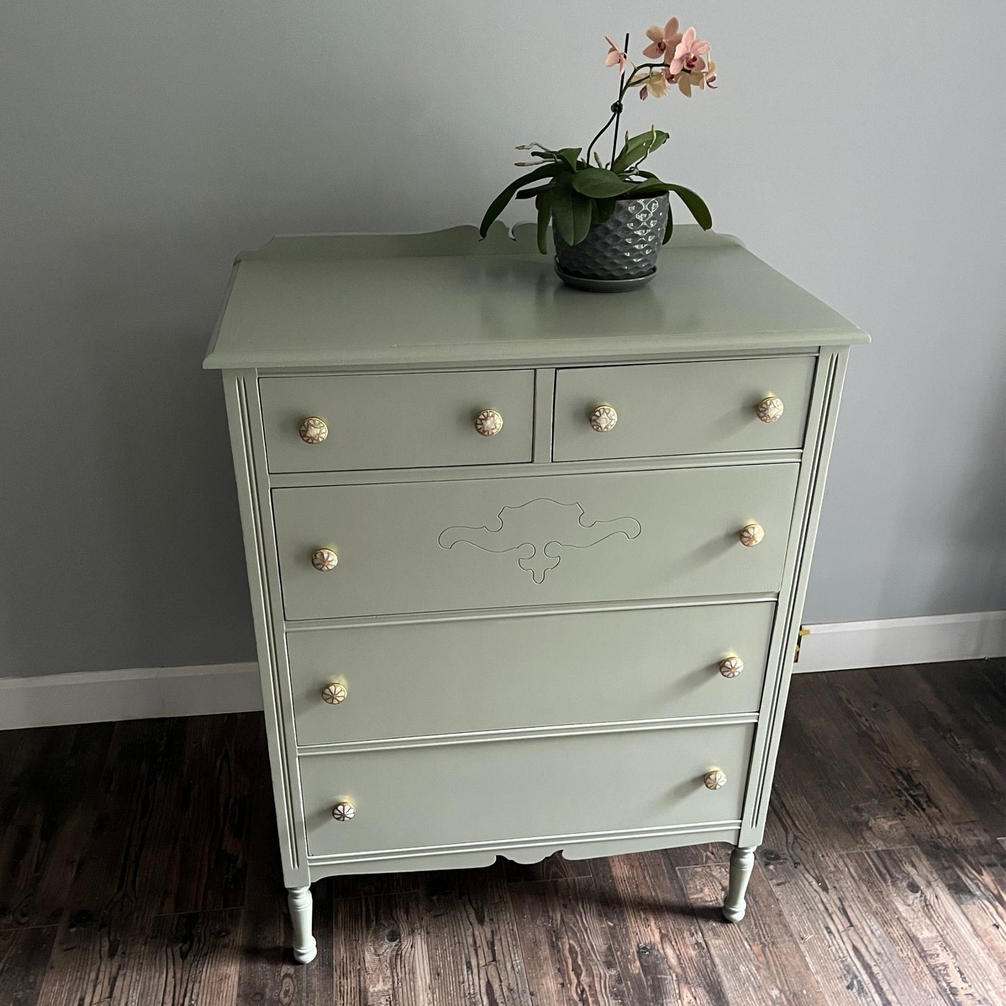 Sage Green Tall Dresser