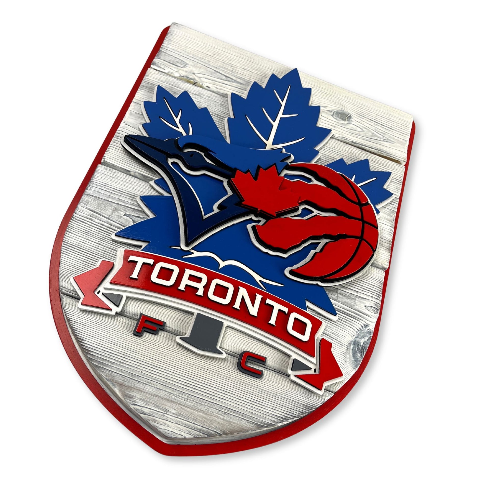 handmade Toronto Blue Jays wood sign wall art front view