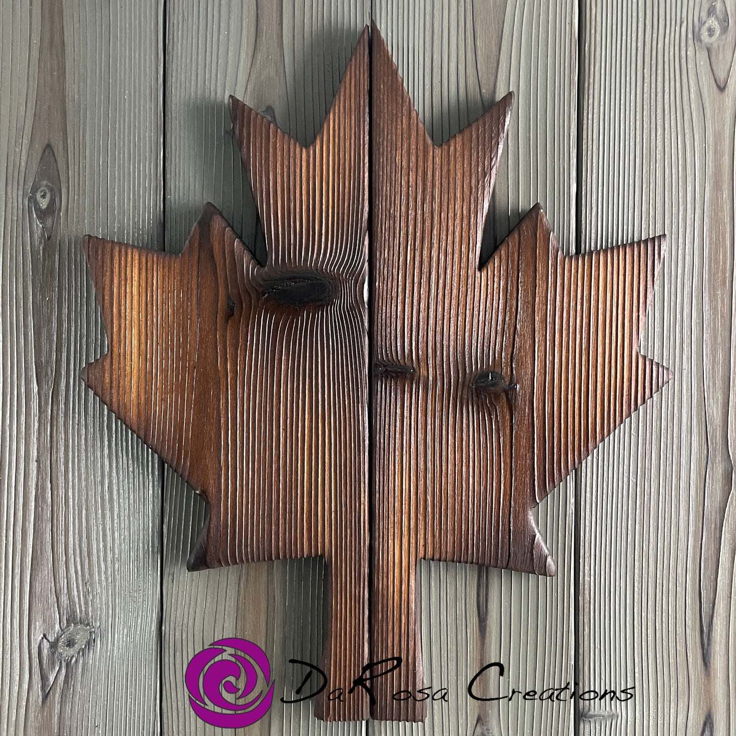 Wood Canadian Flag Made with Burnt Cedar 30 x 20 inch Brown Gray