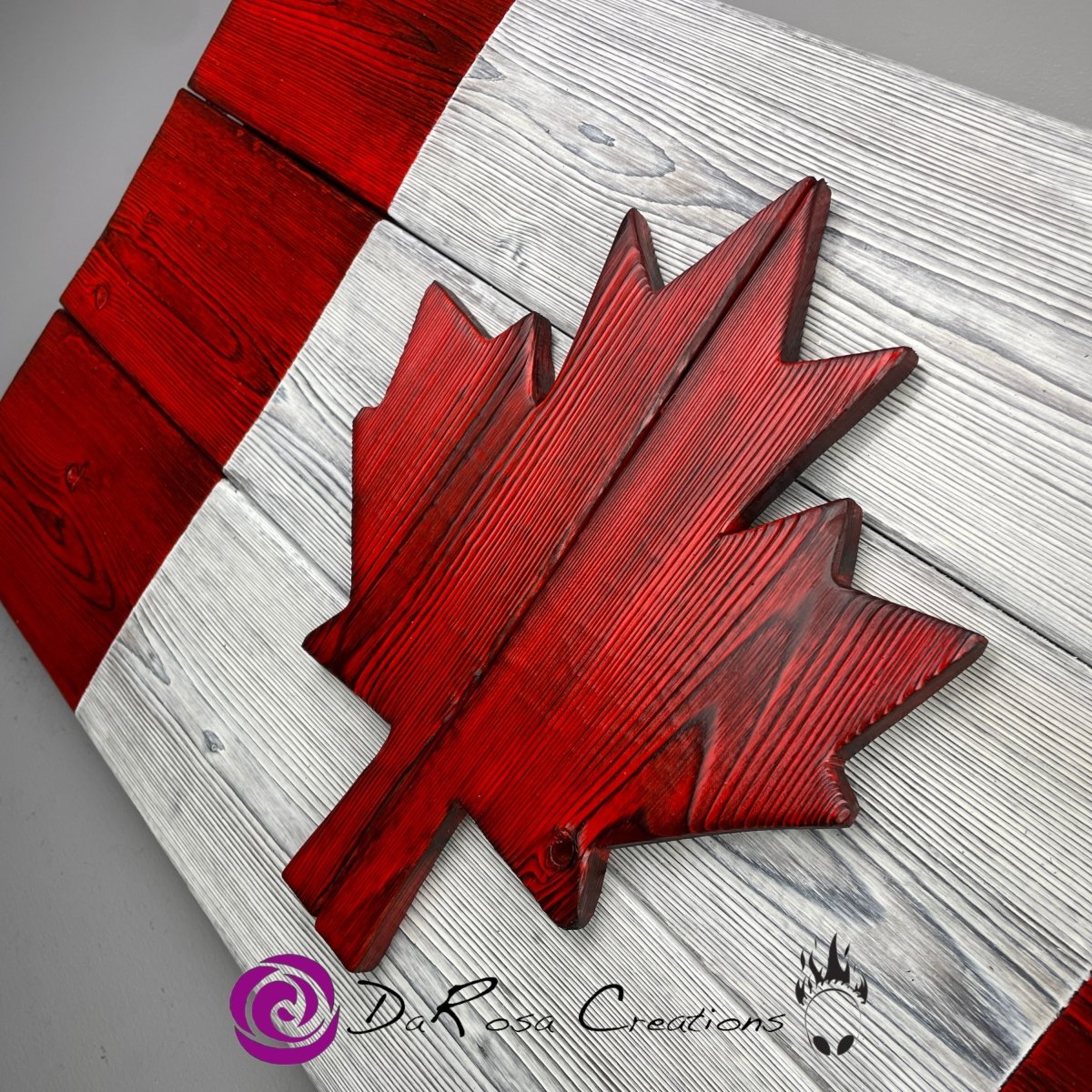 15.5 x 30" Canadian Flag in Burnt Cedar - DaRosa Creations