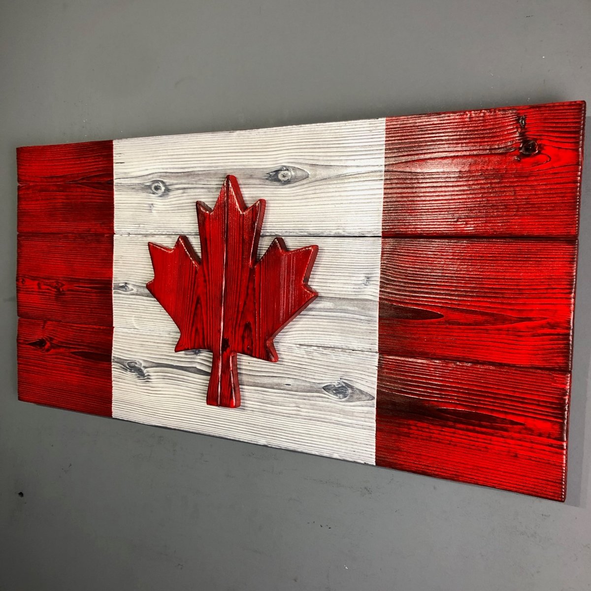 15.5 x 30" Canadian Flag in Burnt Cedar - DaRosa Creations