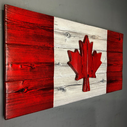 15.5 x 30" Canadian Flag in Burnt Cedar - DaRosa Creations