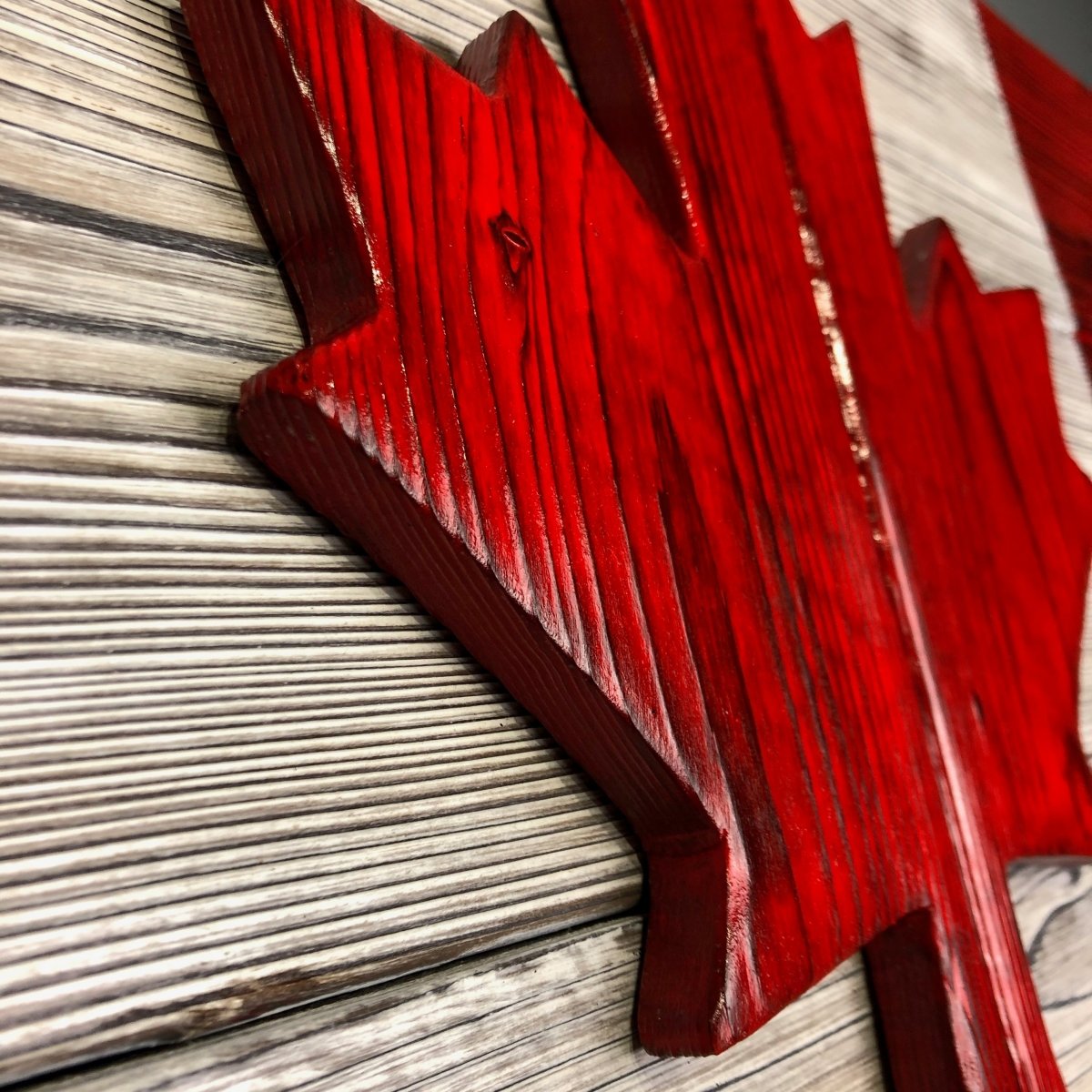 15.5 x 30" Canadian Flag in Burnt Cedar - DaRosa Creations