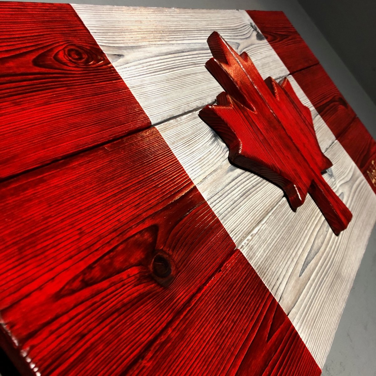 15.5 x 30" Canadian Flag in Burnt Cedar - DaRosa Creations