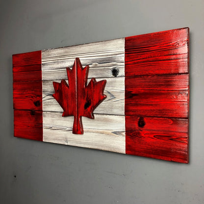 15.5 x 30" Canadian Flag in Burnt Cedar - DaRosa Creations