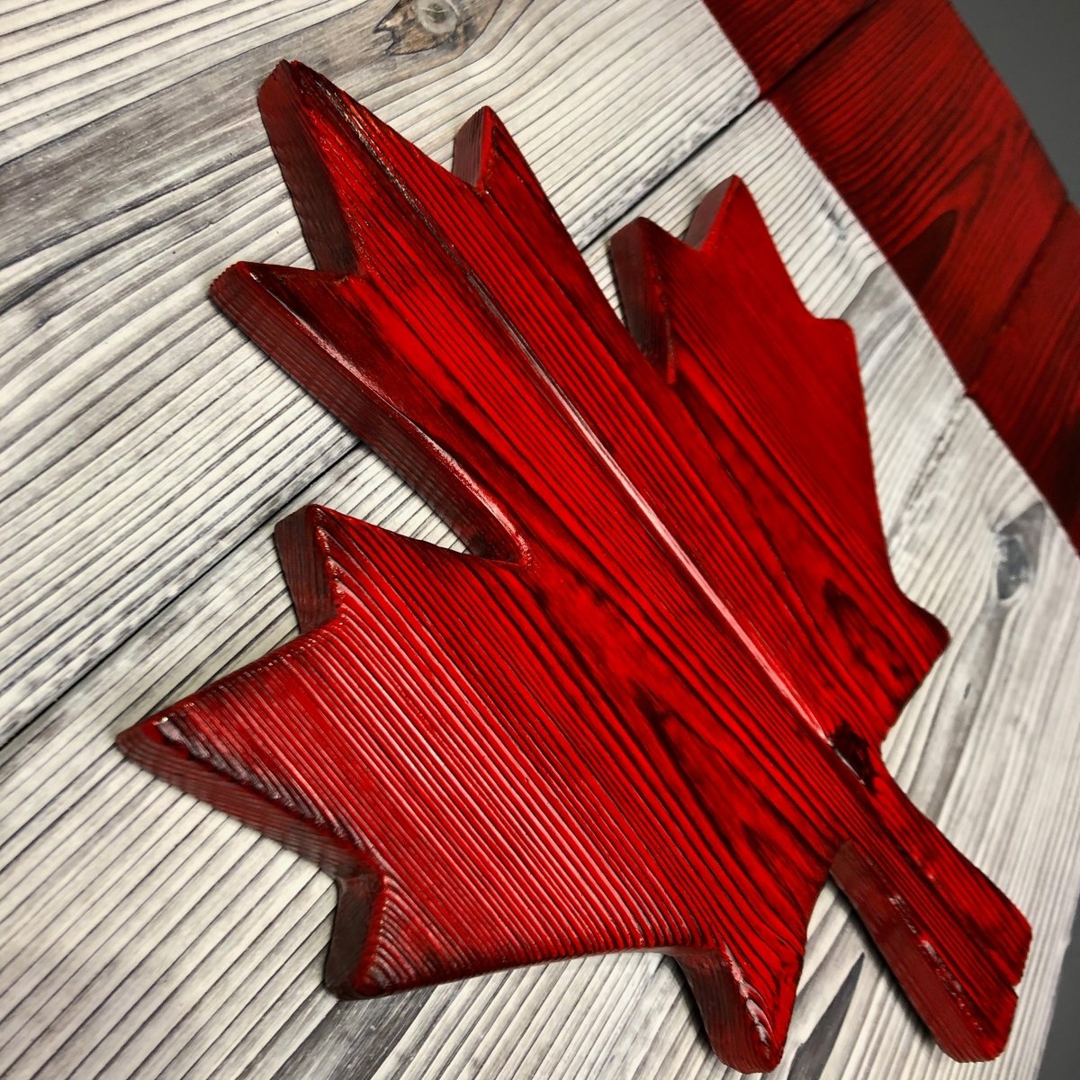 15.5 x 30" Canadian Flag in Burnt Cedar - DaRosa Creations