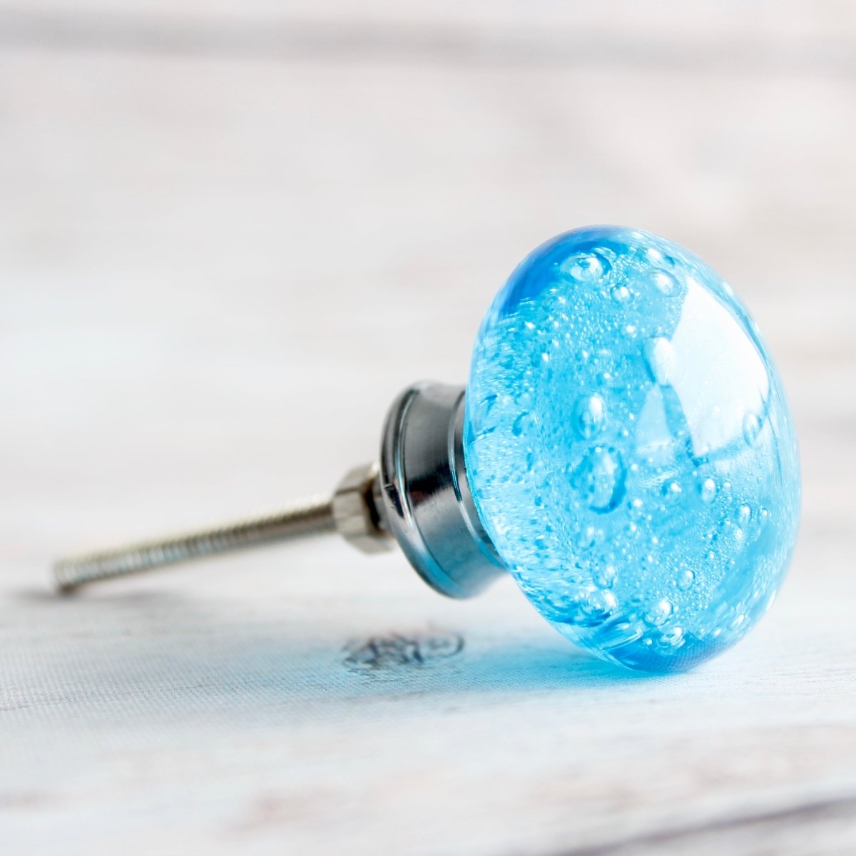 Azure Blue Glass Bubble Knobs - DaRosa Creations