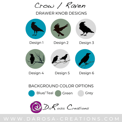 Bird Drawer Knobs Crow Raven - DaRosa Creations
