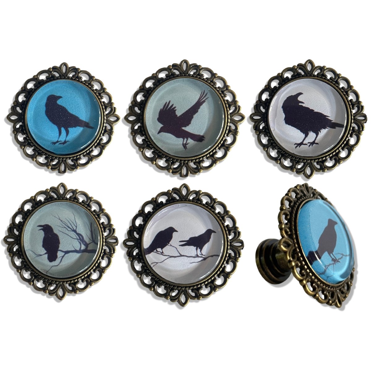 Bird Drawer Knobs Crow Raven - DaRosa Creations