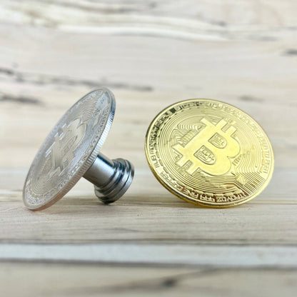 Bitcoin Drawer Knob in Silver or Gold - DaRosa Creations