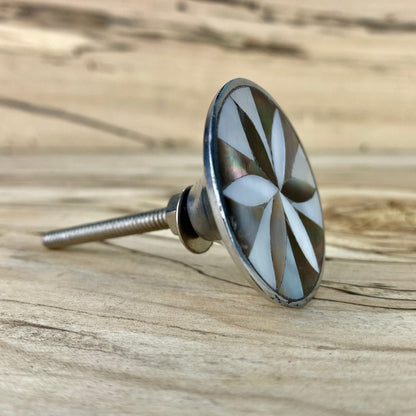 Black and White Mother of Pearl Knob - DaRosa Creations