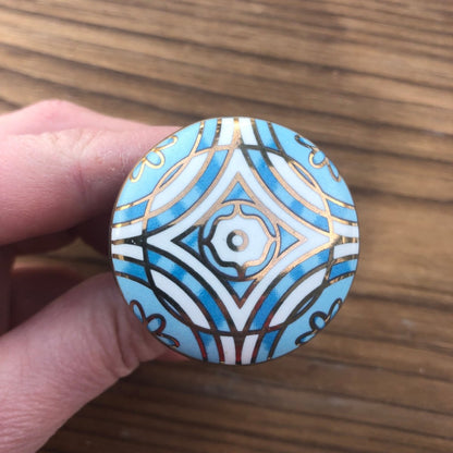 Blue Art Deco Knob - DaRosa Creations
