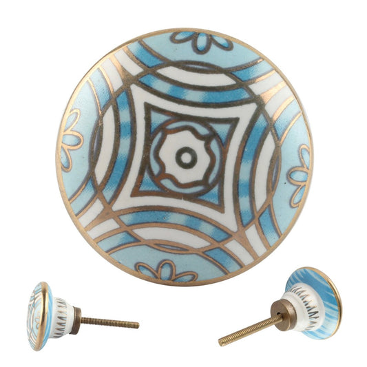 Blue Art Deco Knob - DaRosa Creations