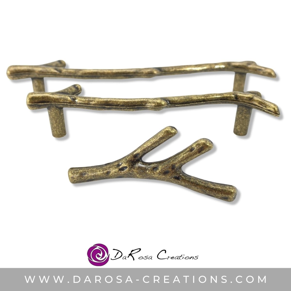 Branch Drawer Knobs and Pulls in Brass - DaRosa Creations