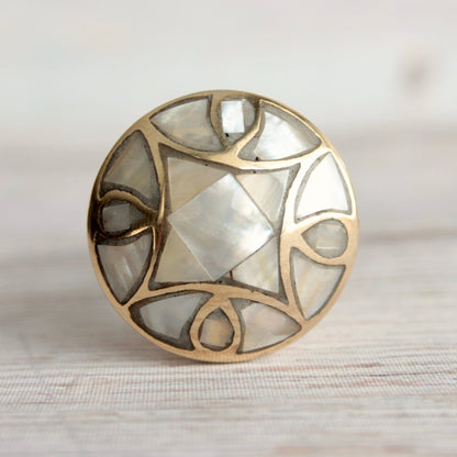 Brass Pearl Knobs Diamond and Loops - DaRosa Creations