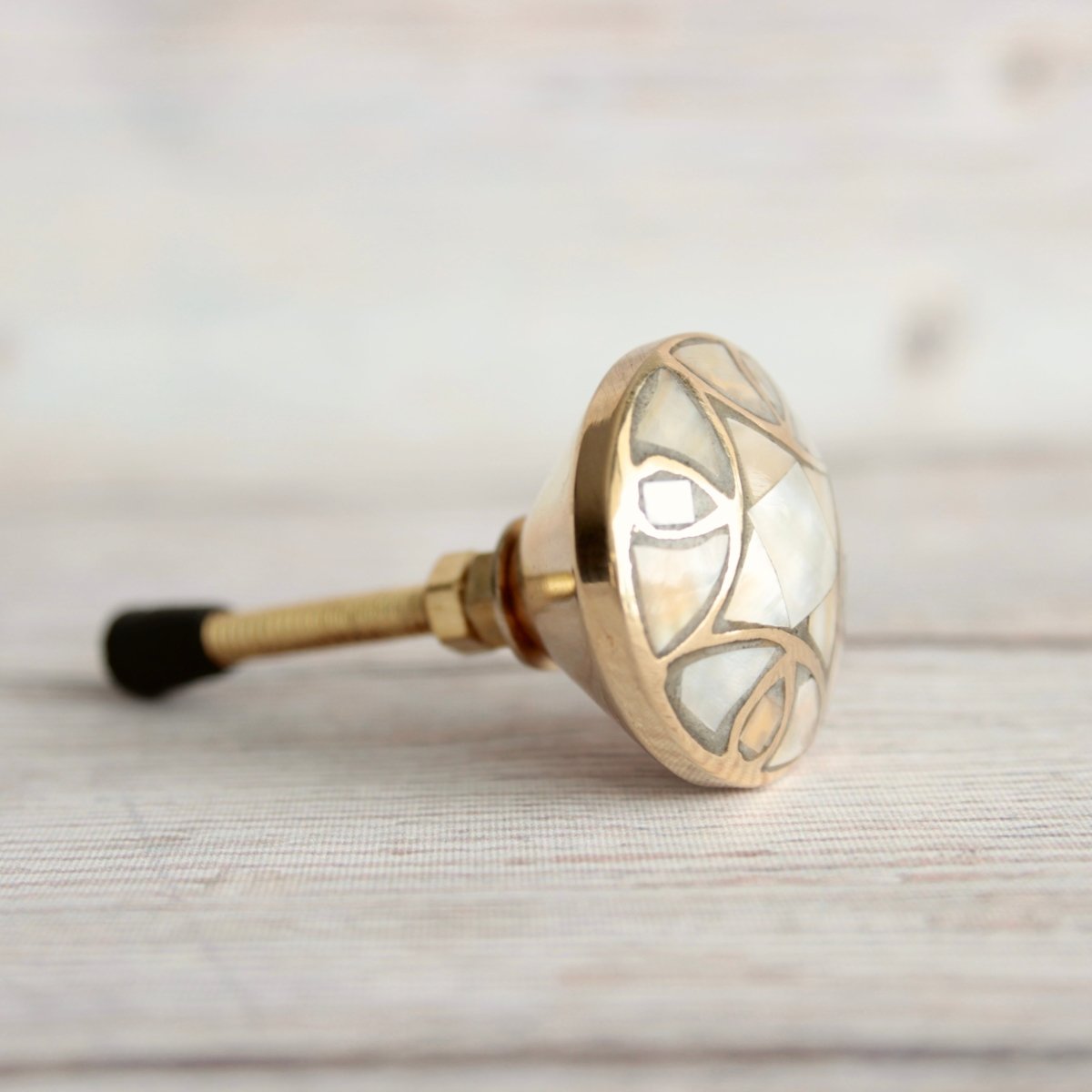 Brass Pearl Knobs Diamond and Loops - DaRosa Creations