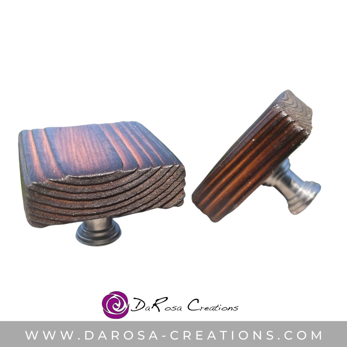 Burnt Cedar Drawer Cabinet Knobs Made with Burnt Cedar - DaRosa Creations