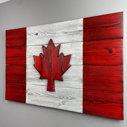 Canadian Flag Burnt Cedar 30 x 20 inch - DaRosa Creations