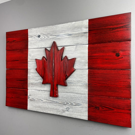 Canadian Flag Burnt Cedar 30 x 20 inch - DaRosa Creations