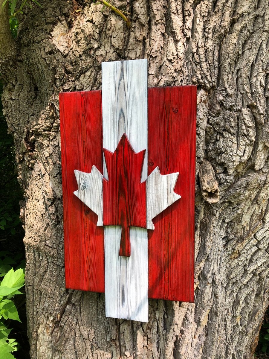 Canadian Maple Leaf Burnt Cedar Sign - DaRosa Creations