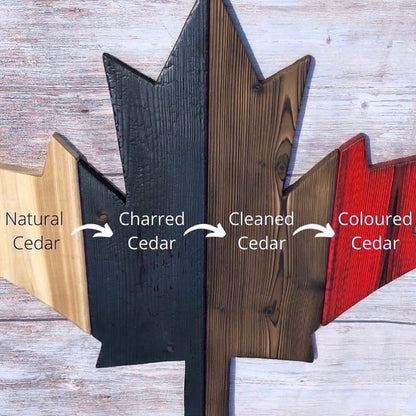 Canadian Maple Leaf Burnt Cedar Sign - DaRosa Creations
