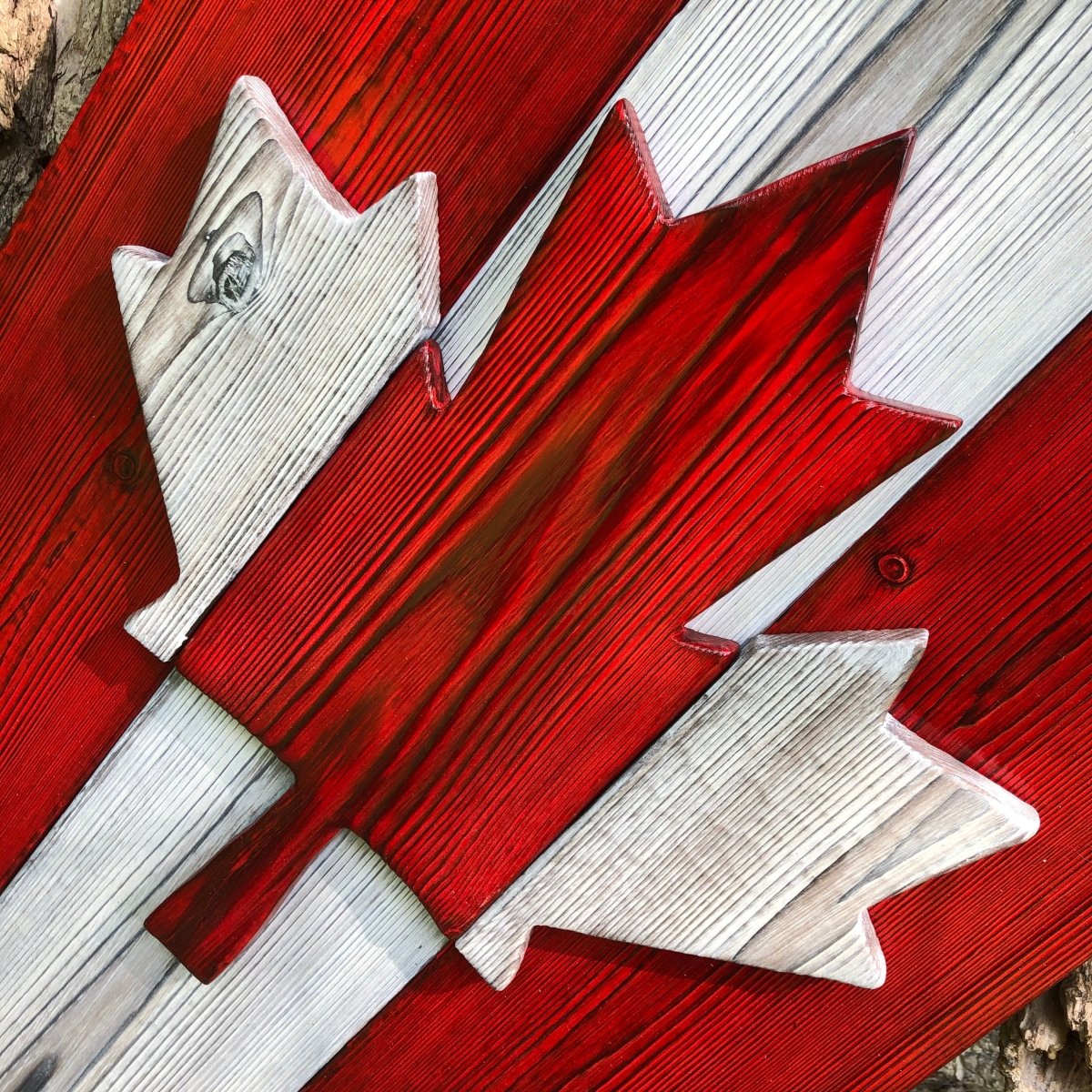 Canadian Maple Leaf Burnt Cedar Sign - DaRosa Creations