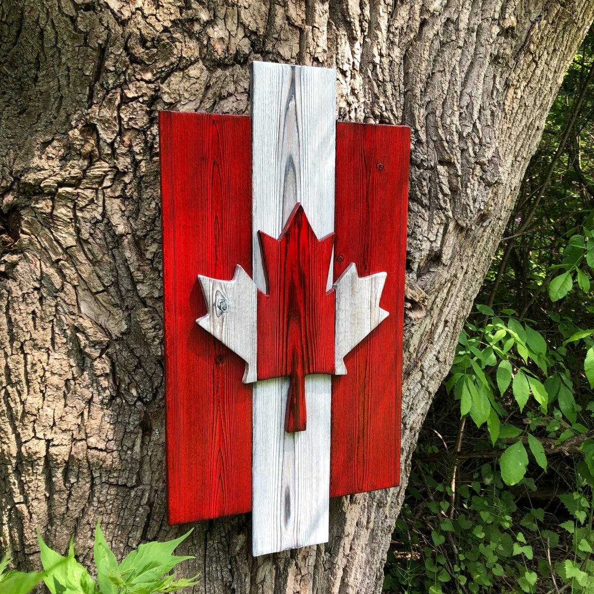 Canadian Maple Leaf Burnt Cedar Sign - DaRosa Creations