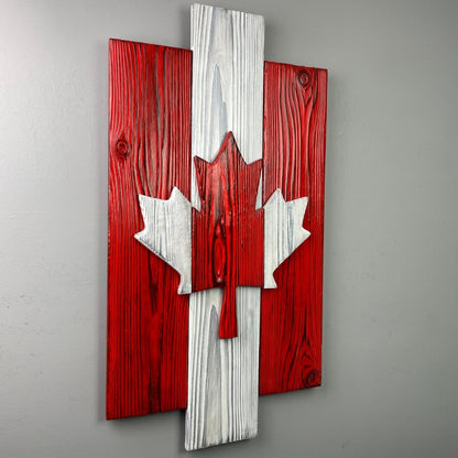 Canadian Maple Leaf Burnt Cedar Sign - DaRosa Creations