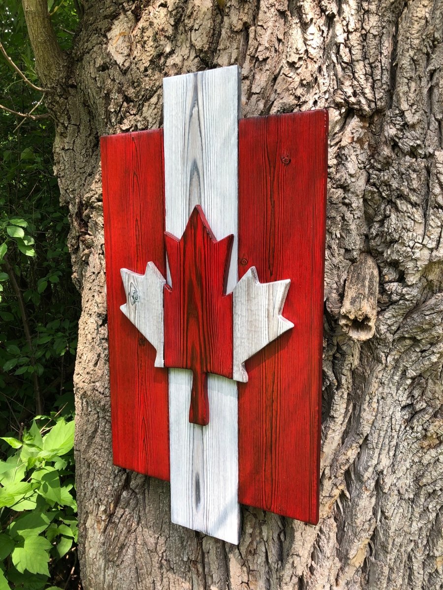 Canadian Maple Leaf Burnt Cedar Sign - DaRosa Creations