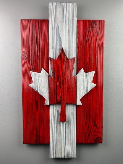 Canadian Maple Leaf Burnt Cedar Sign - DaRosa Creations