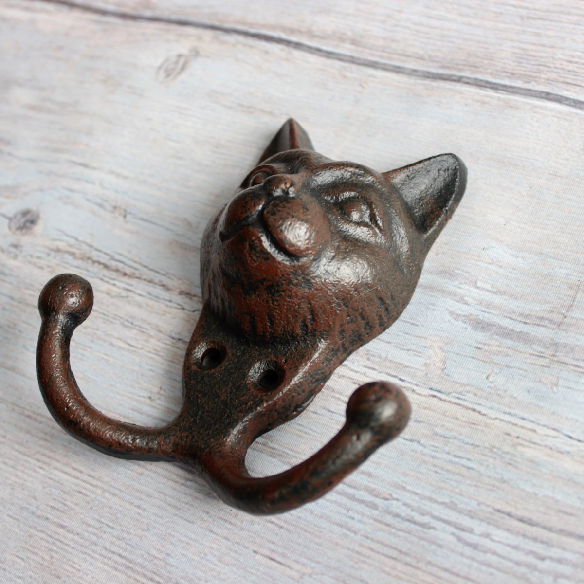 Cast Iron Cat Wall Hook - Cat Head Double Coat Hook - Towel Hooks