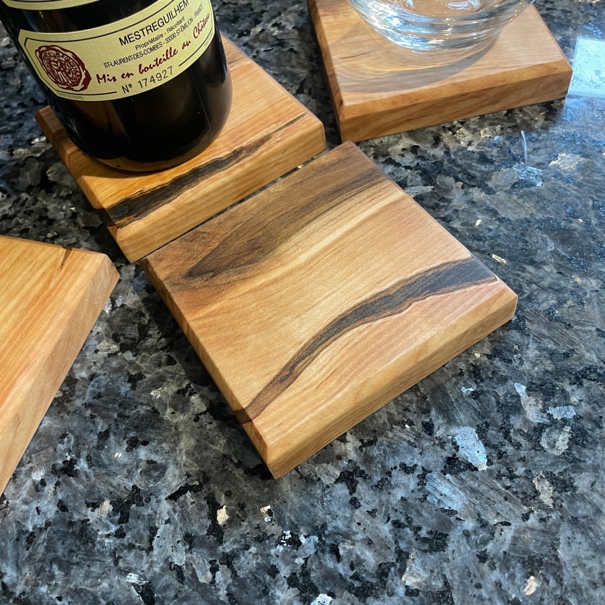 Coasters SET of 4 Wood Drink Coasters Ambrosia Maple - DaRosa Creations