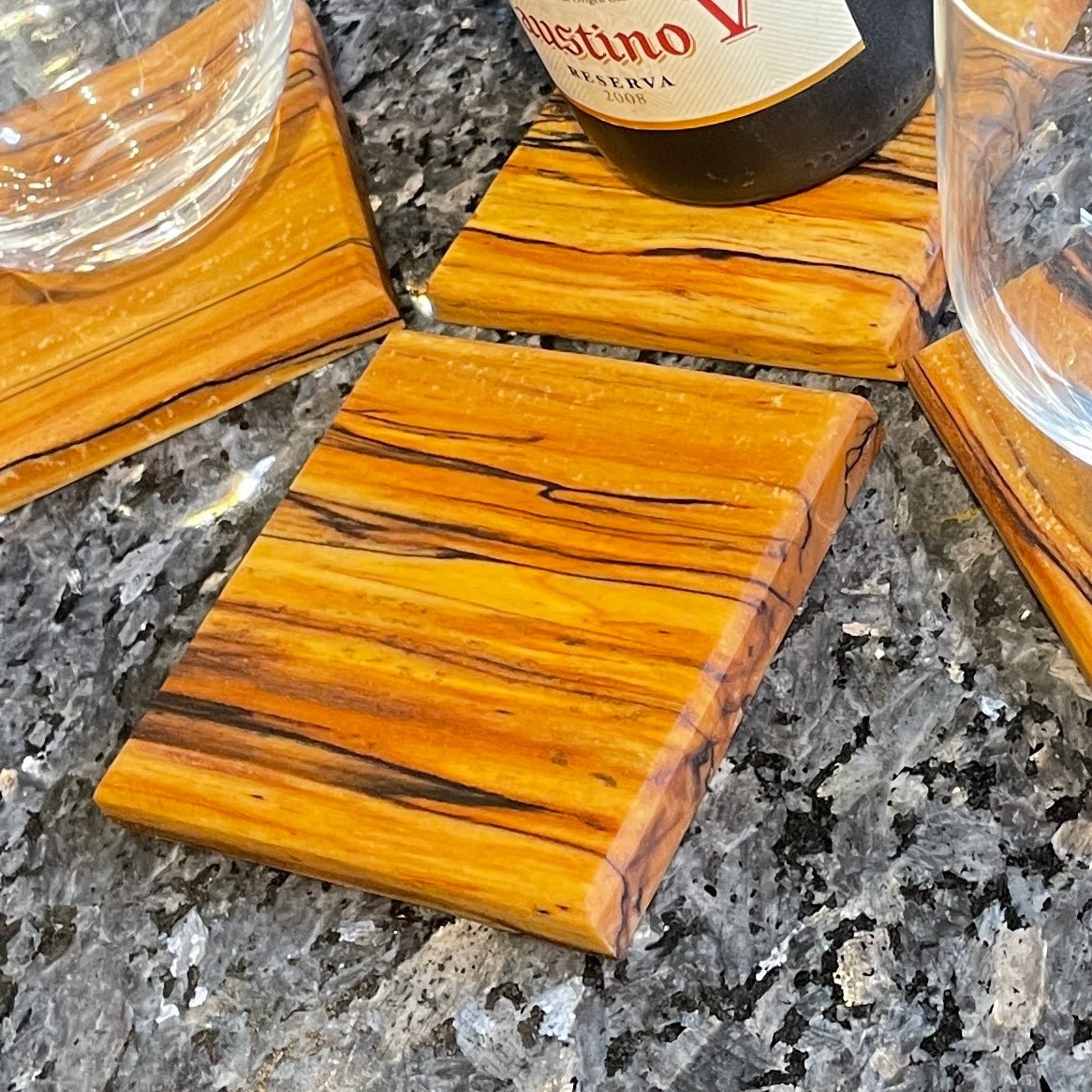 Coasters SET of 4 Wood Drink Coasters Spalted Maple - DaRosa Creations