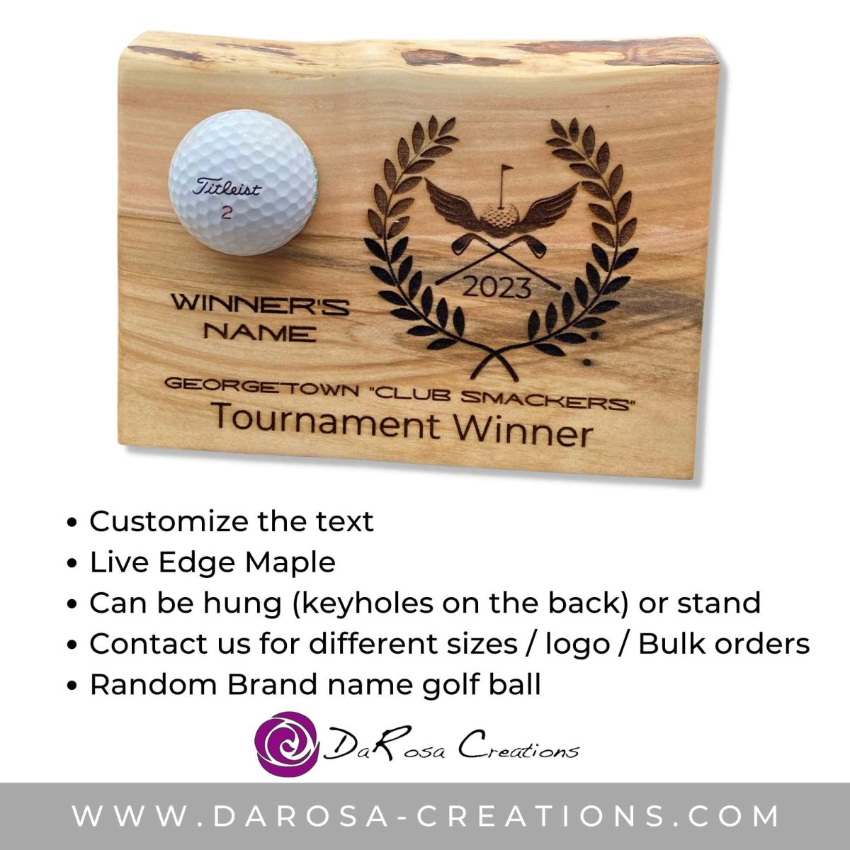 Custom Golf Trophy Award - DaRosa Creations