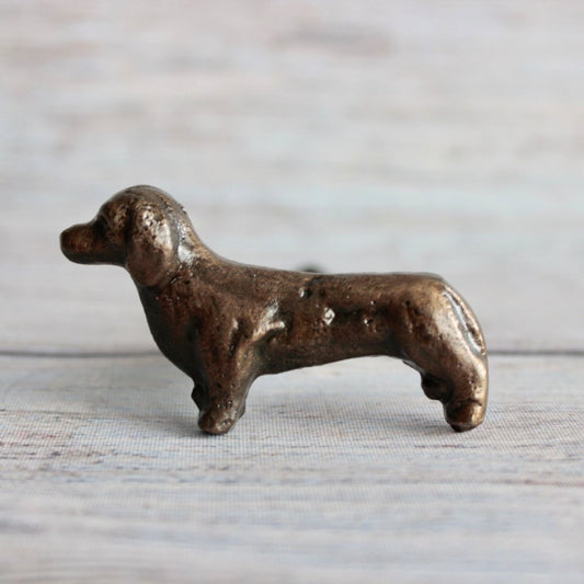 Dachshund Knob in Antique Brass - DaRosa Creations