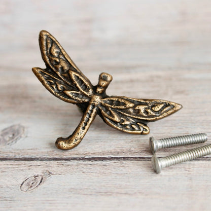 Dragonfly Knob in Antique Brass - DaRosa Creations