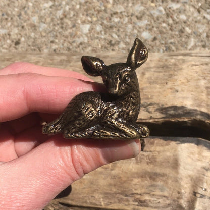 Drawer Knob Fawn in Antique Brass - DaRosa Creations