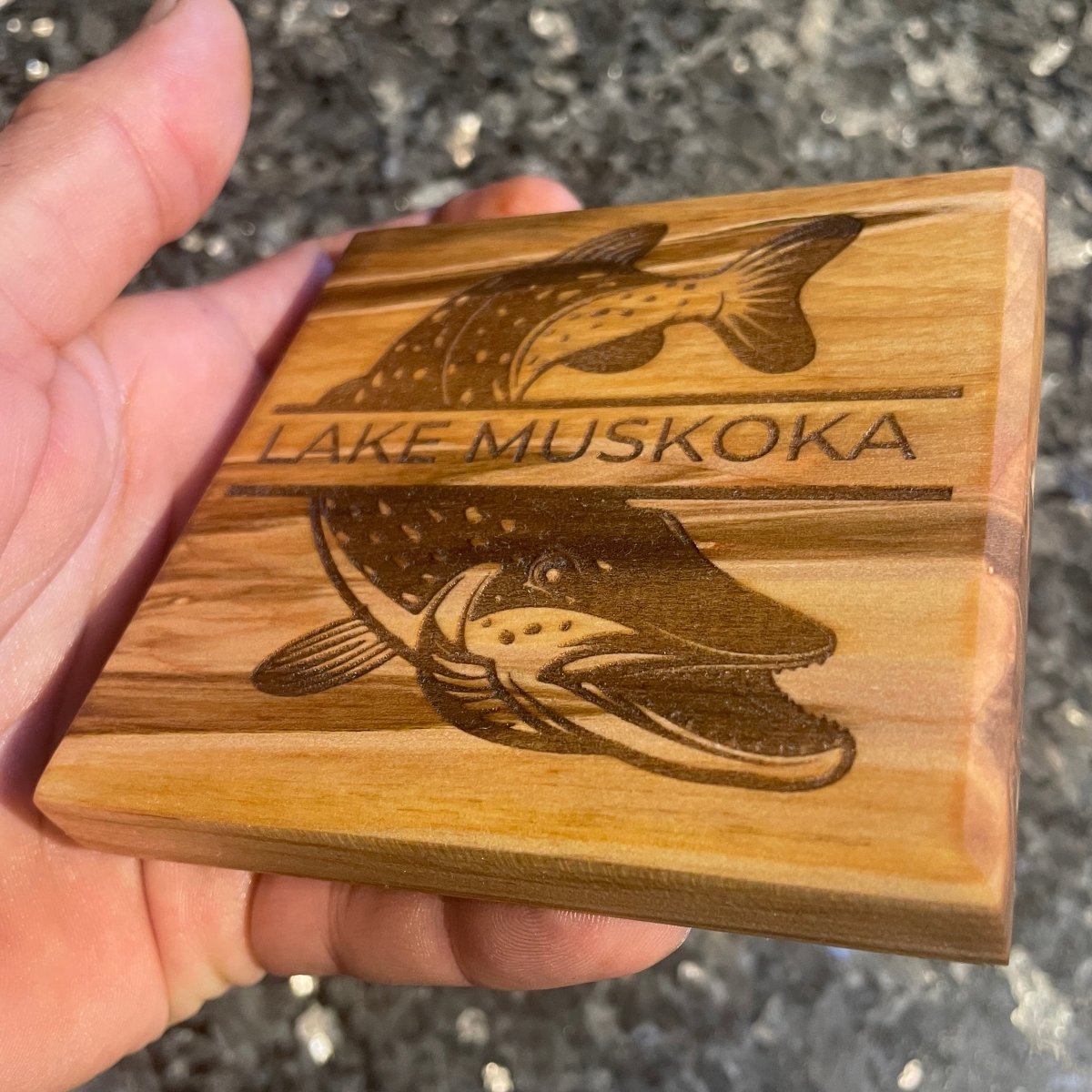 Fish Coaster SET of 4 with Custom Text of your choice - DaRosa Creations