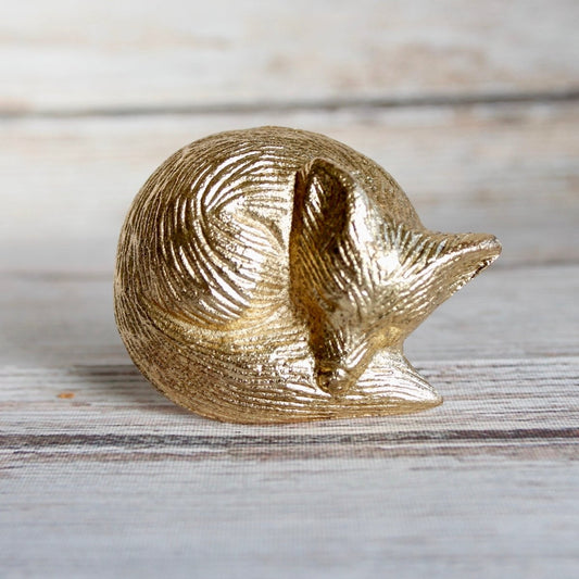 Gold Sleeping Fox Knob - DaRosa Creations
