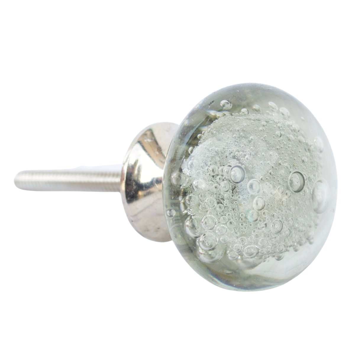 Gray Glass Cabinet Knob with Bubbles - DaRosa Creations