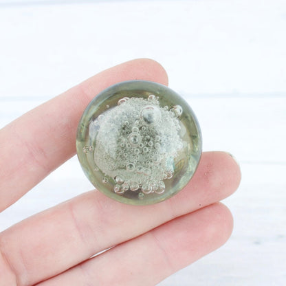 Gray Glass Cabinet Knob with Bubbles - DaRosa Creations