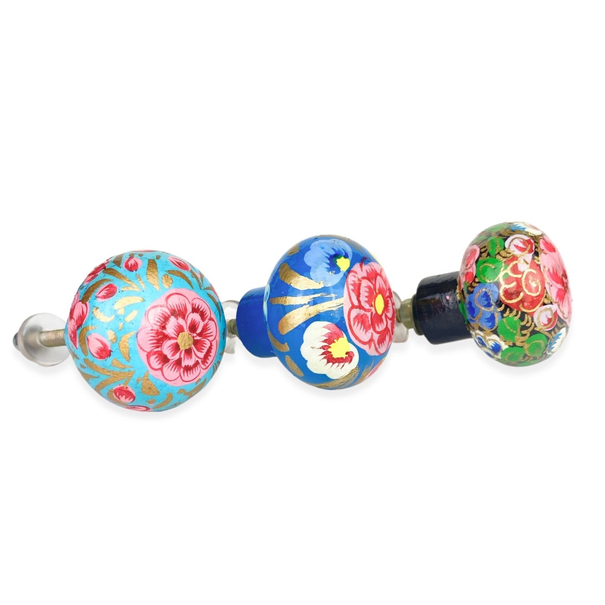 Hand Painted Wooden Flower Knobs - DaRosa Creations