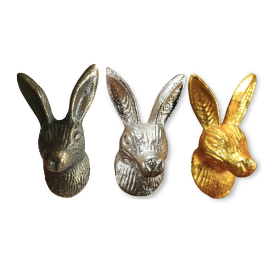 Hare Drawer Knobs in Gold, Silver or Antique Brass - DaRosa Creations