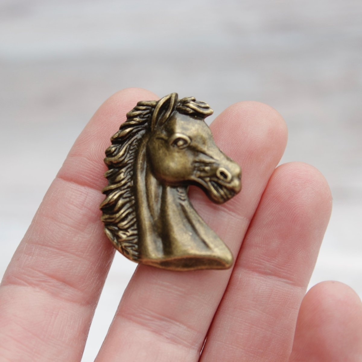 Horse Cabinet Knob in Antique Brass or Silver - DaRosa Creations