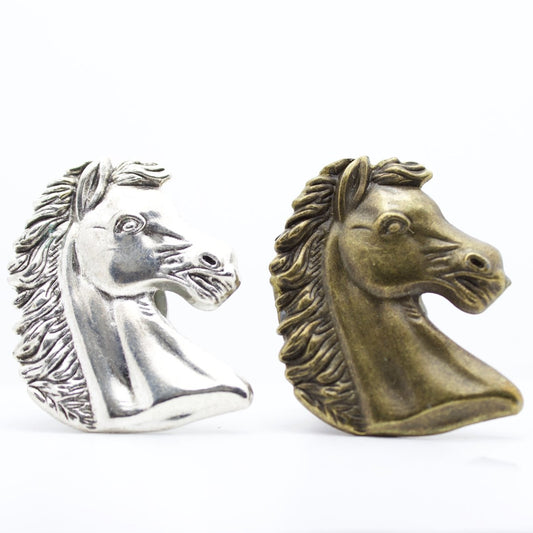 Horse Cabinet Knob in Antique Brass or Silver - DaRosa Creations