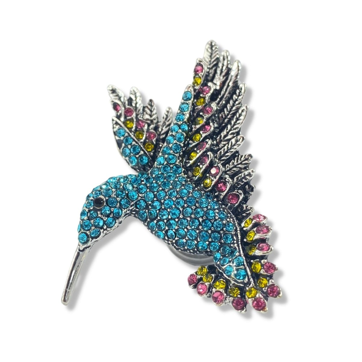 Hummingbird Drawer Knob with Blue Crystals - DaRosa Creations