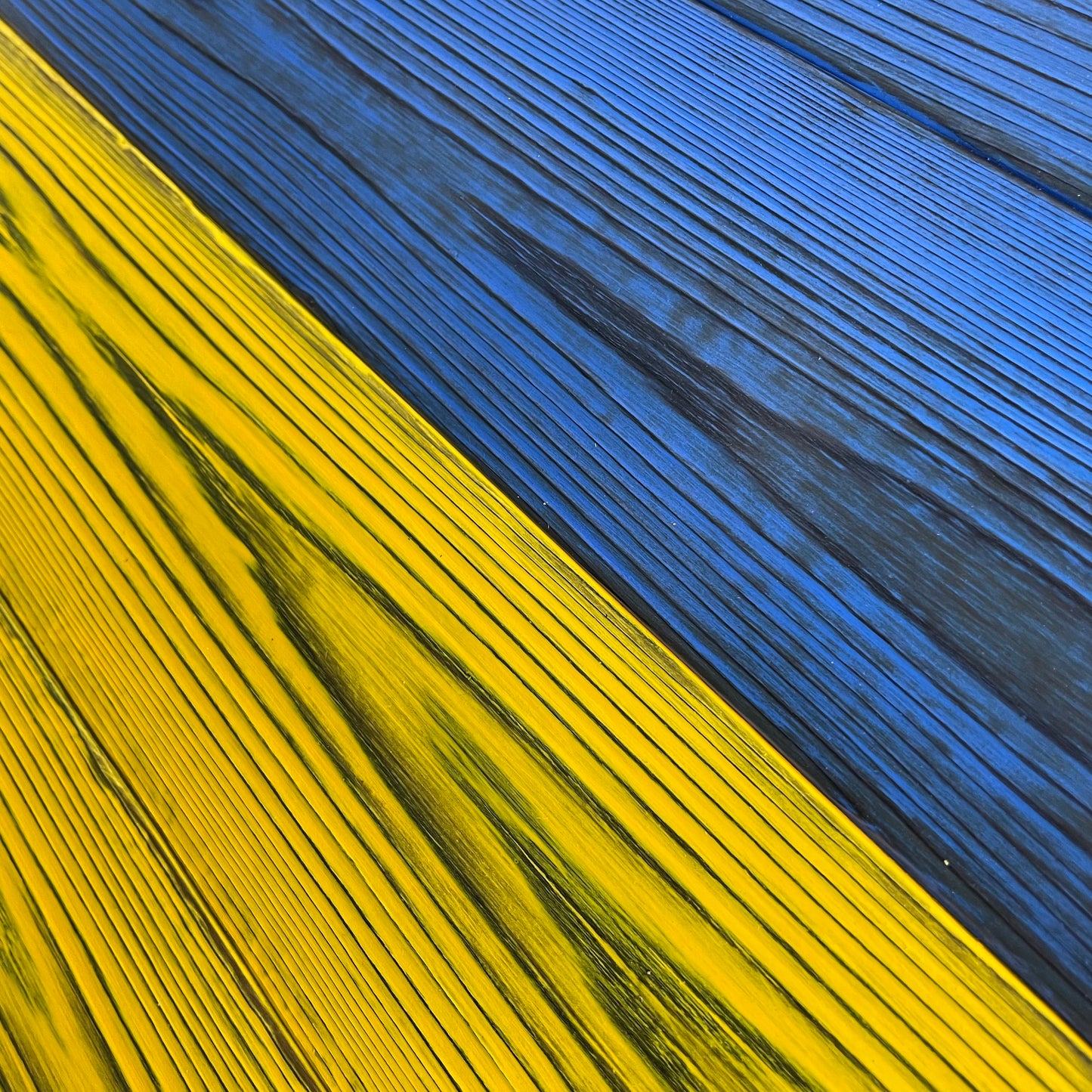 Wood Ukrainian Flag