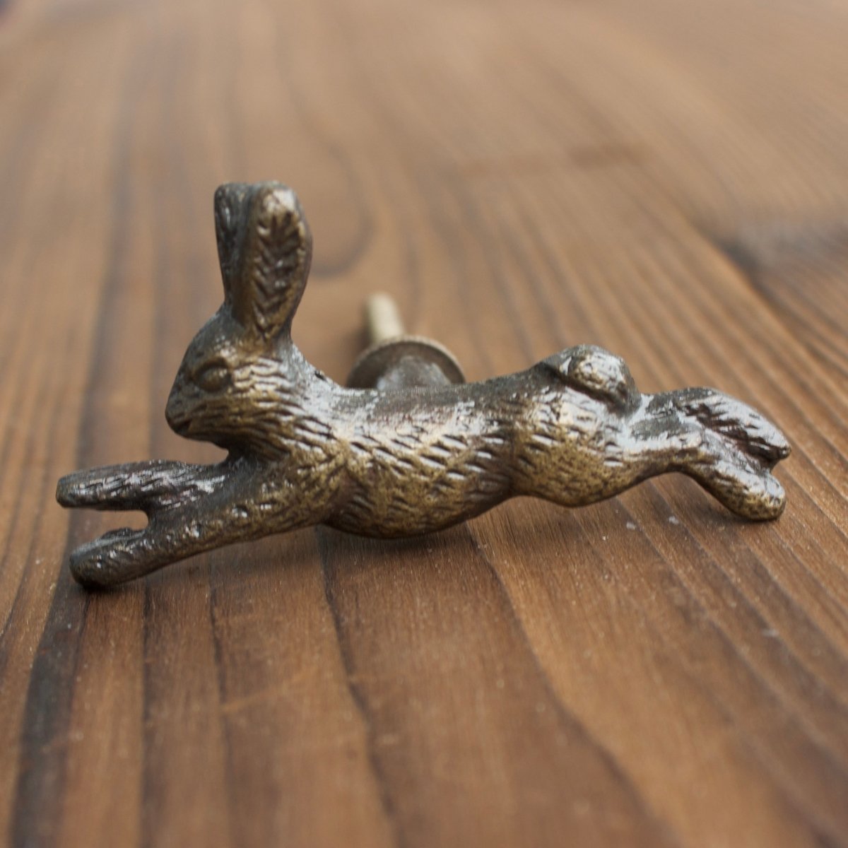 Leaping Hare Drawer Knob in Bronze - DaRosa Creations